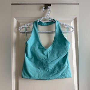 Teal V-Neck Crop Top